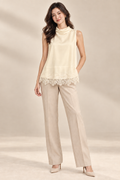 BLUSA CREME GOLA DEGAGÊ COM RENDA