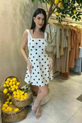 VESTIDO CURTO POÁ COM ALÇAS DE AMARRAÇÃO